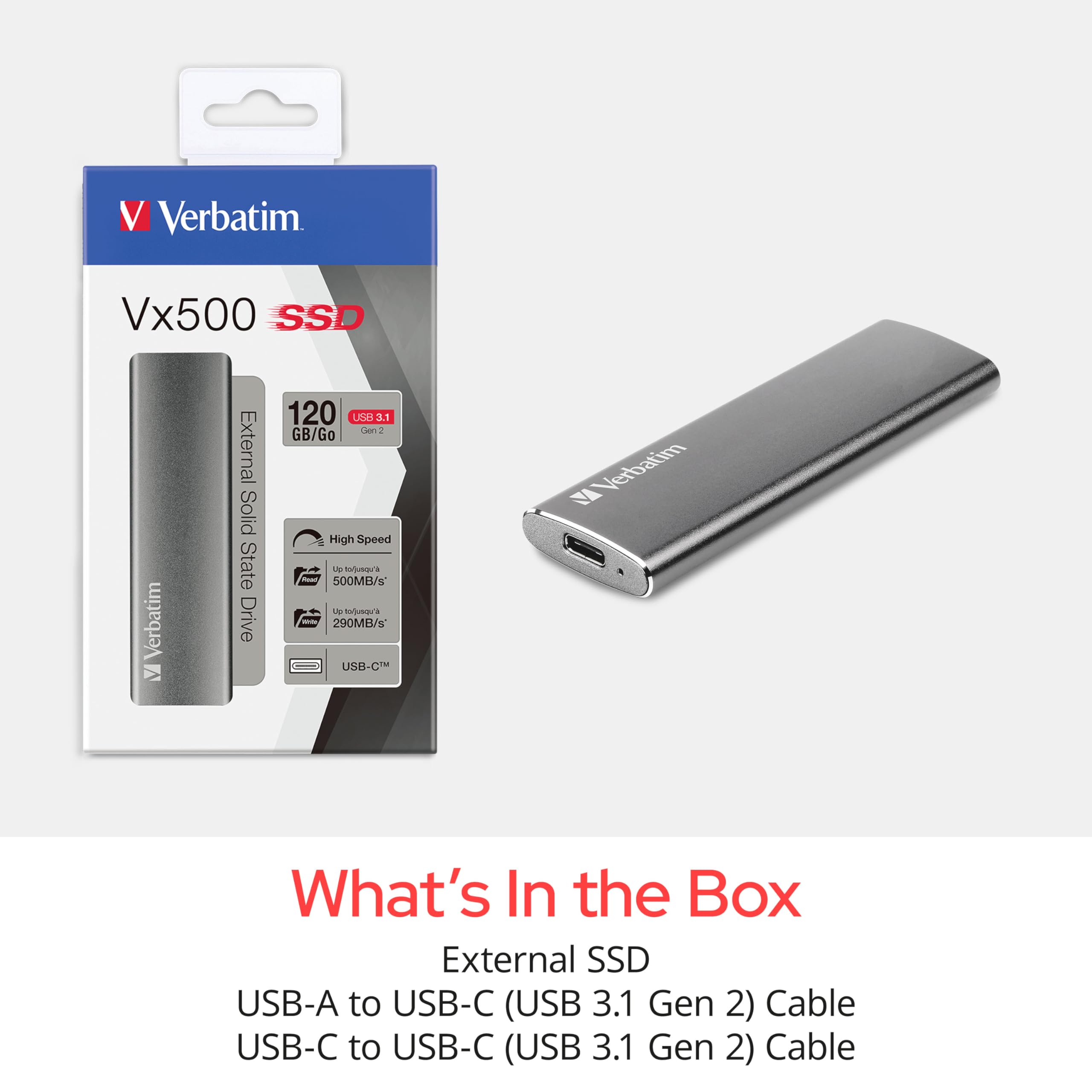 Amazon.com: Verbatim 1TB Vx500 Portable SSD External Hard